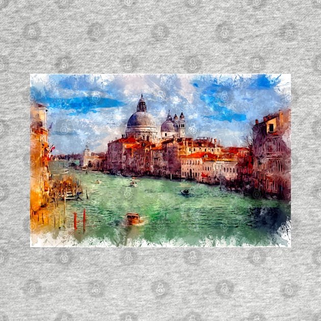 Venice canals / I Love Italy / Watercolor Great Souvenir by Naumovski